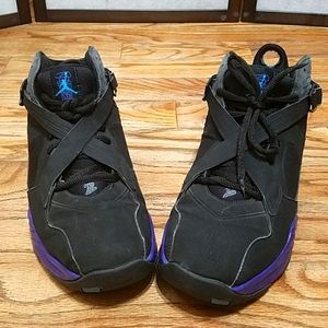 Nike Air Jordan 8 .0 Aqua black purple 467807-009 sz 9.5